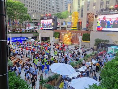 no casino protest at the shea stadium big apple statue at citifield june 2026